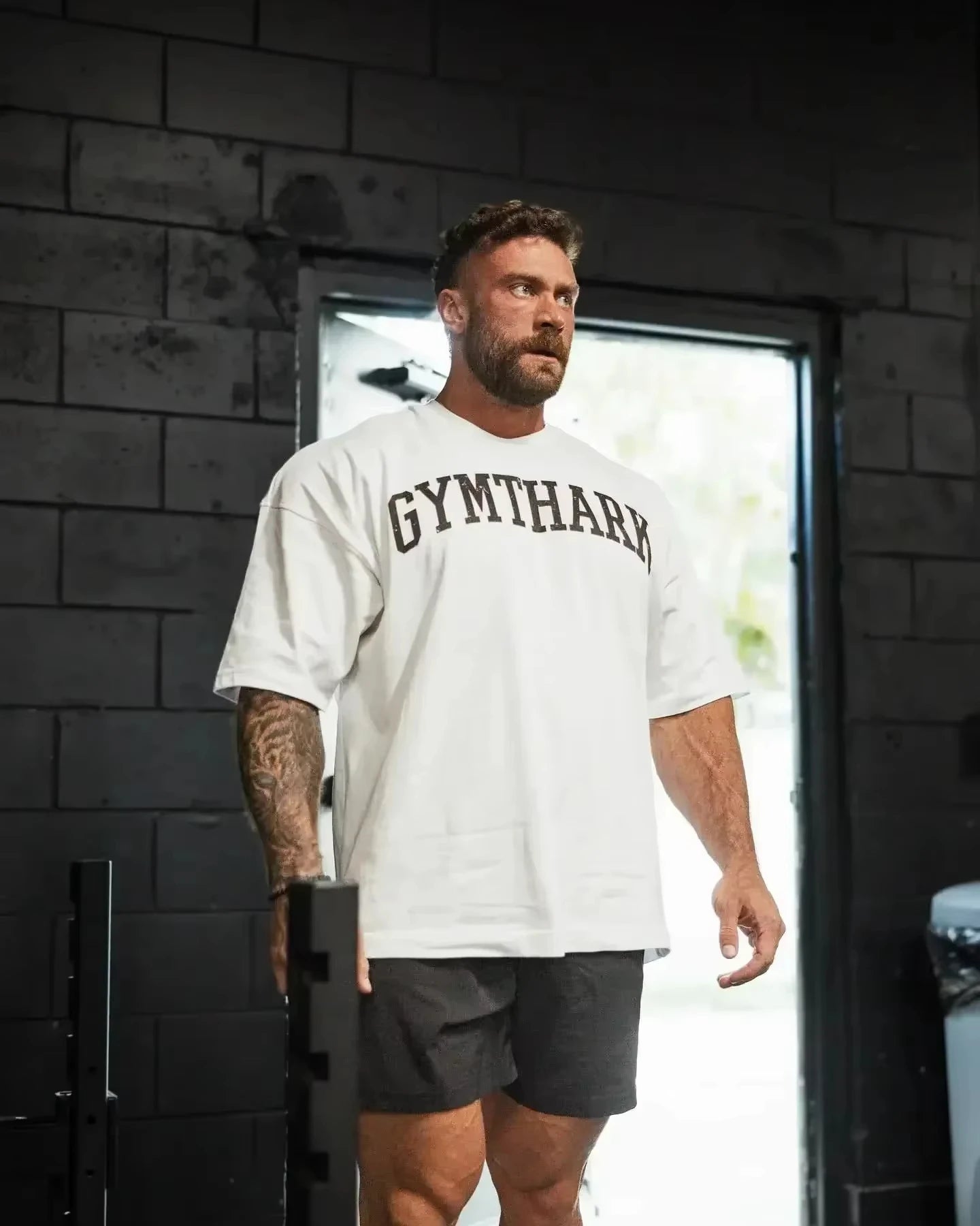 Super sized gym T-shirt GYMTHARK, daily exercise top, casual street wear S-4XL, breathable and comfortable, fast delivery