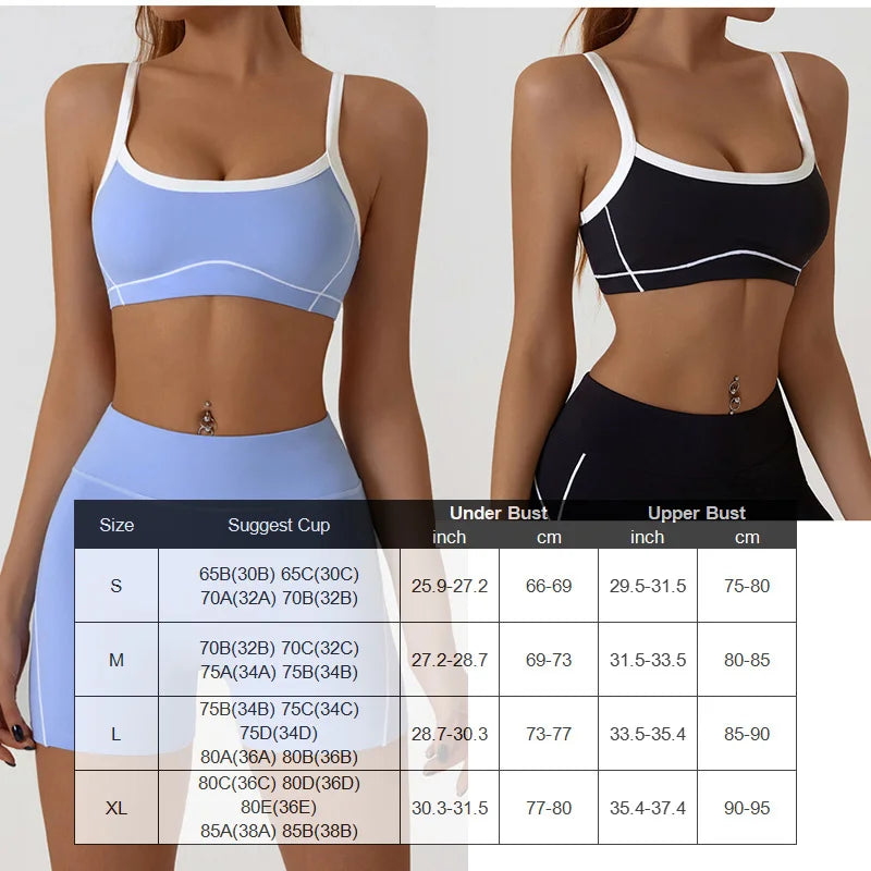 Aiithuug Womens Spaghetti Strap Sports Bras for Women Padded Yoga Bra Workout Wireless Crop Comfy Athletic Tops Sexy Scoop Neck