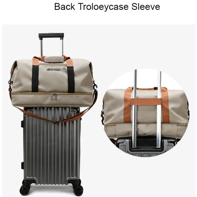 Large Capacity Fitness Bag Travel Bag Waterproof Sports Gym Bag Portable Luggage for Men Women Short Distance gym and travel bag