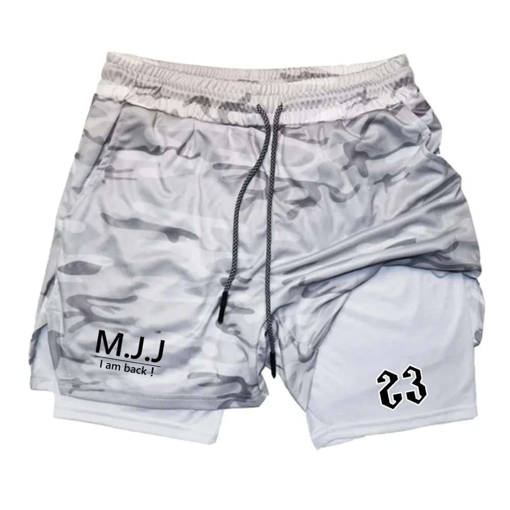 Double-layer Sports Shorts Basketball fitness Bottoms gym workout mesh tight-fitting shorts for men Sportswear 2026 summer