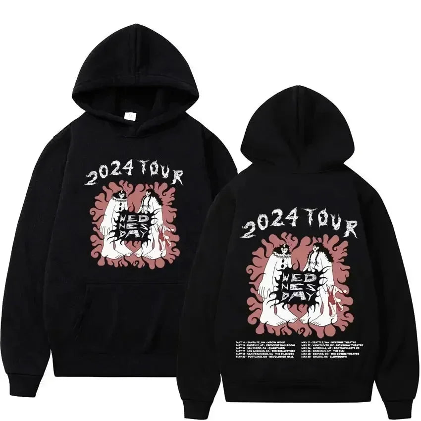 Men's Black Fashion Cool Sweatshirt Unisex Fashion Fleece Oversized Hoodie Streetwear West Coast Iron Cross Choppers Logo Hooded
