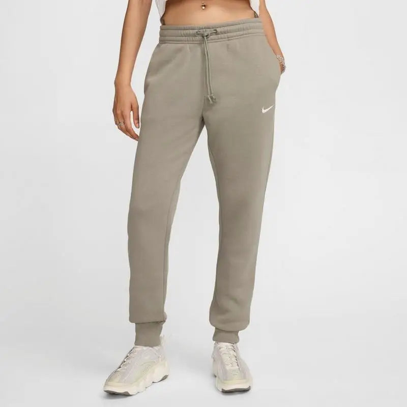 Nike Phoenix Fleece Mid-Rise Breathable Jogger Sweatpants for Fitness Comfortable Sportswear Trousers