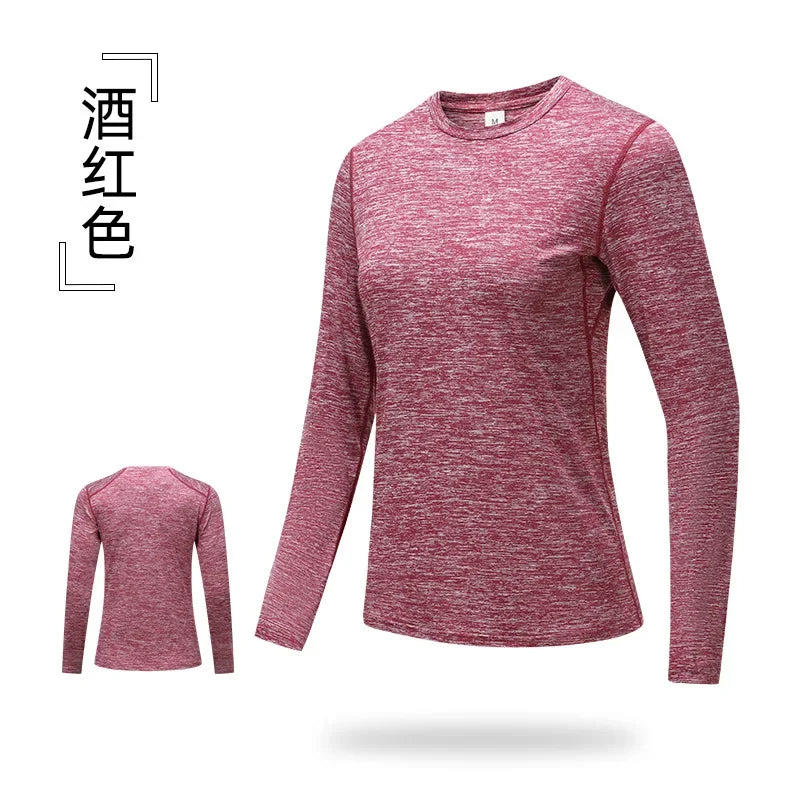 Sports Shirt Woman Gym Quick Drying Long-sleeve T-shirts Yoga Clothes Fitness Wear Training and Exercise Running Top Sportswear