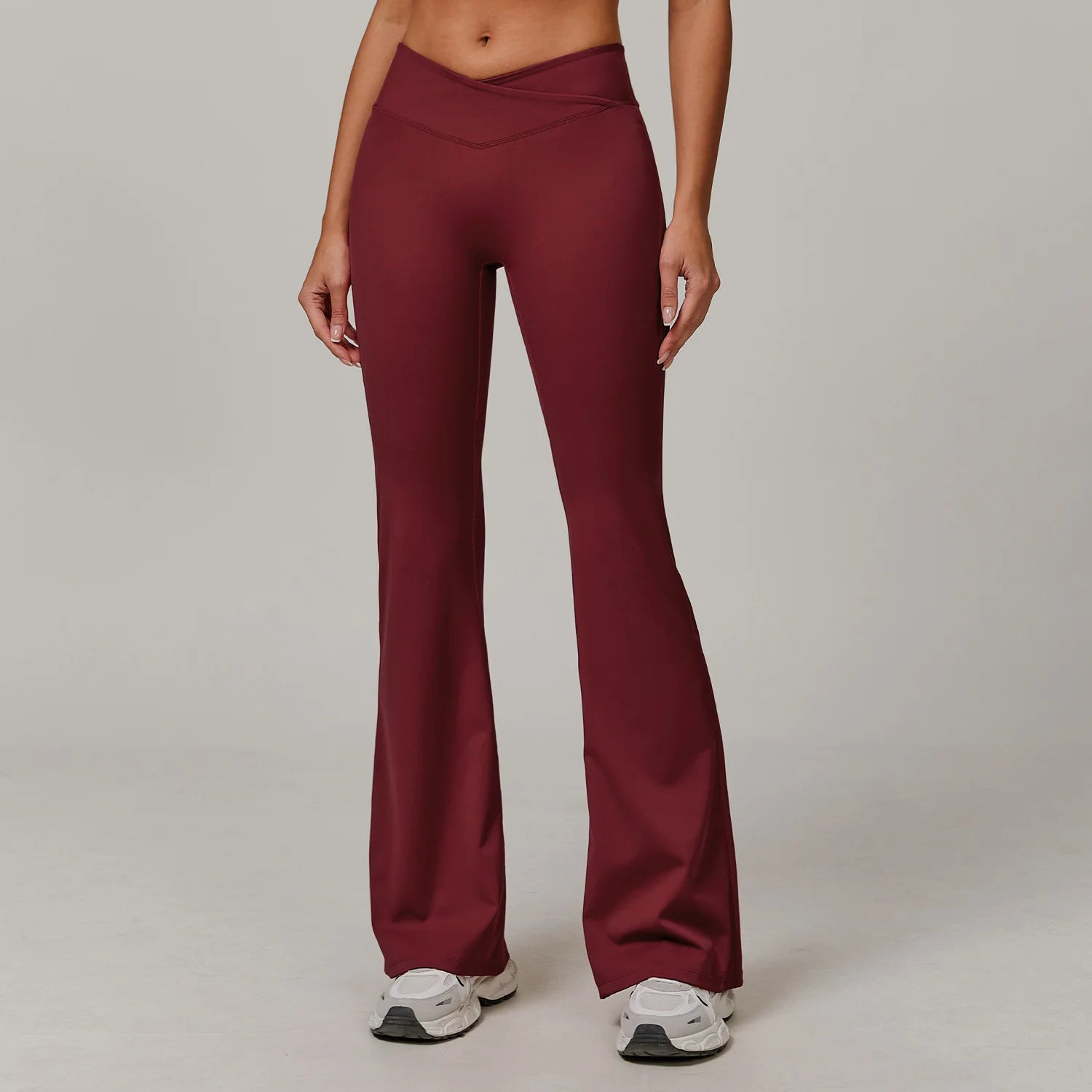 2024 Flared Yoga Pants Women Naked Feel Crossover High Waist Booty Lifting Flared Leggings for Gym Running Daily Wear Trousers