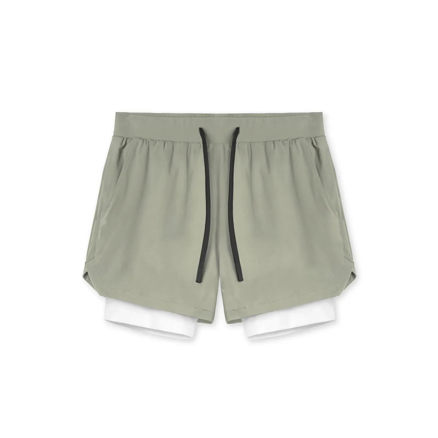 Men's Summer Gym Fitness Sport Double-deck 2 in 1 Shorts Quick Dry Running Workout Jogger Short Pants Bodybuilding Sweatpants