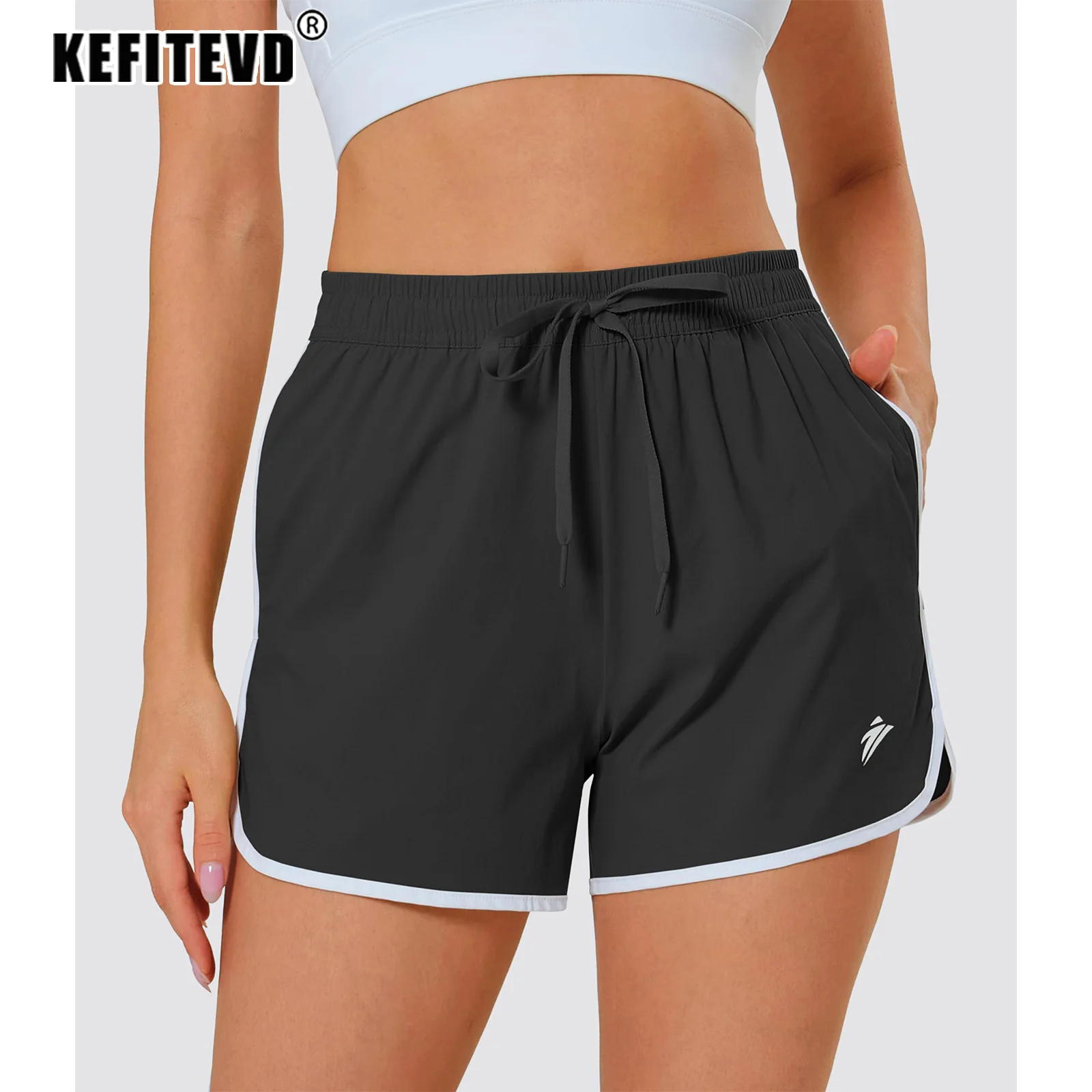 KEFITEVD Women's Soft Lightweight Running Short Breathable Workout Sport Hiking Trekking Casual Bottoms Summer Quick Dry Shorts