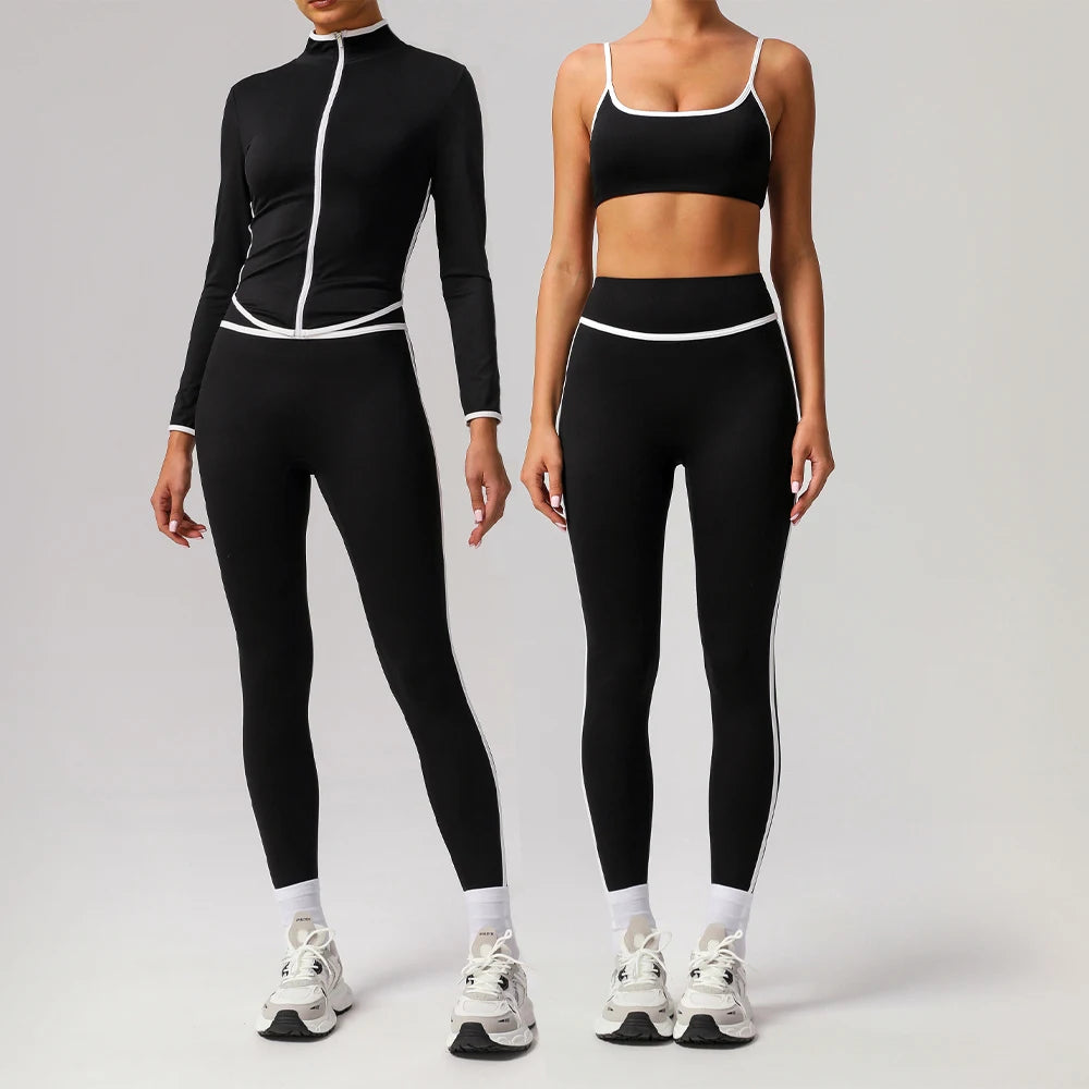2 Piece Sport Leggings Set Women's Tracksuit Gym Workout Clothing Elastic Training Suit for Fitness Yoga Wear Slim Sportswear