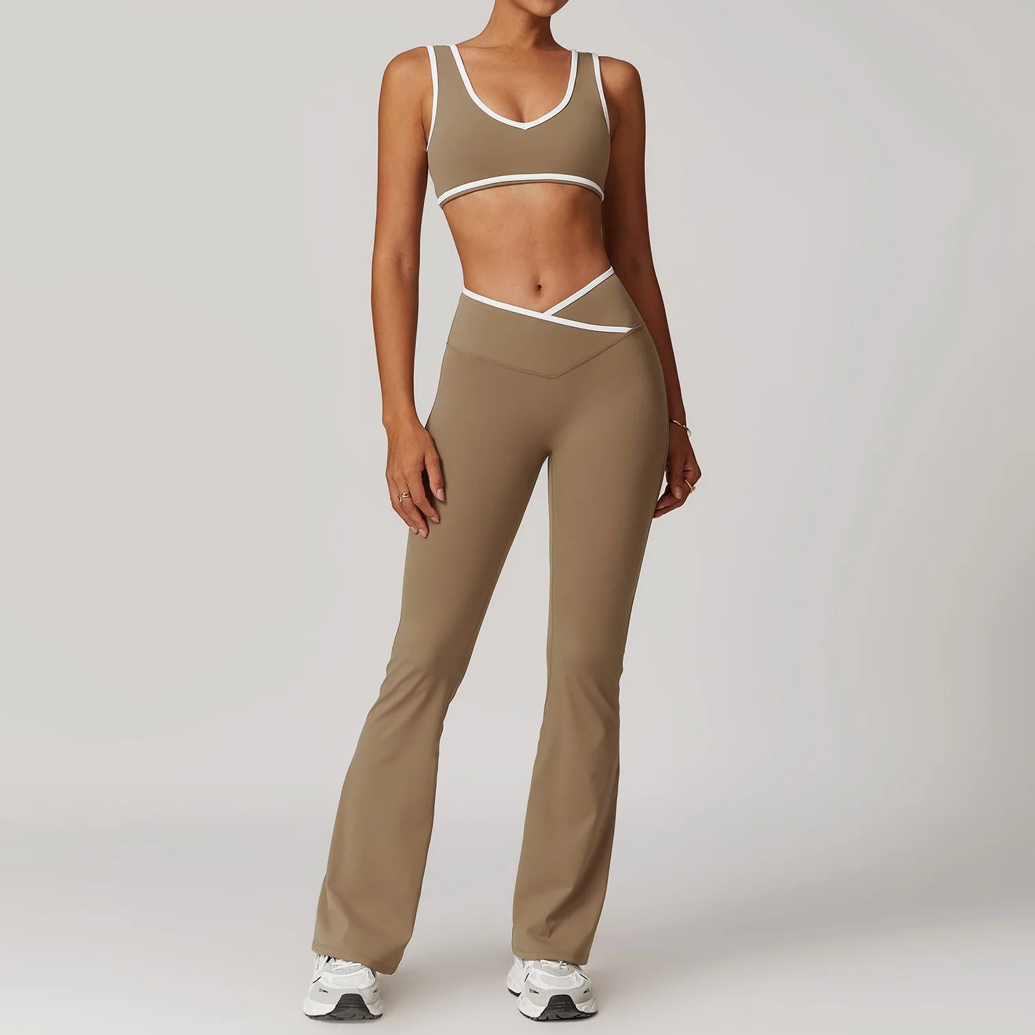 Women Clothes Yoga Set 2 Pieces Workout Outfits Fitness Sportswear Gym Tracksuit High Waist Leggings Sports Bra Athletic Wear
