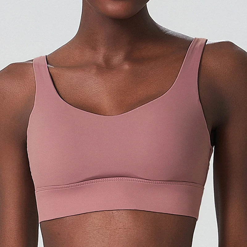 Women High Impact Fitness Yoga Bra Solid Color Sexy Back Ajustable Sports Underwear Breathable Gym Running Top With Cesht Pads