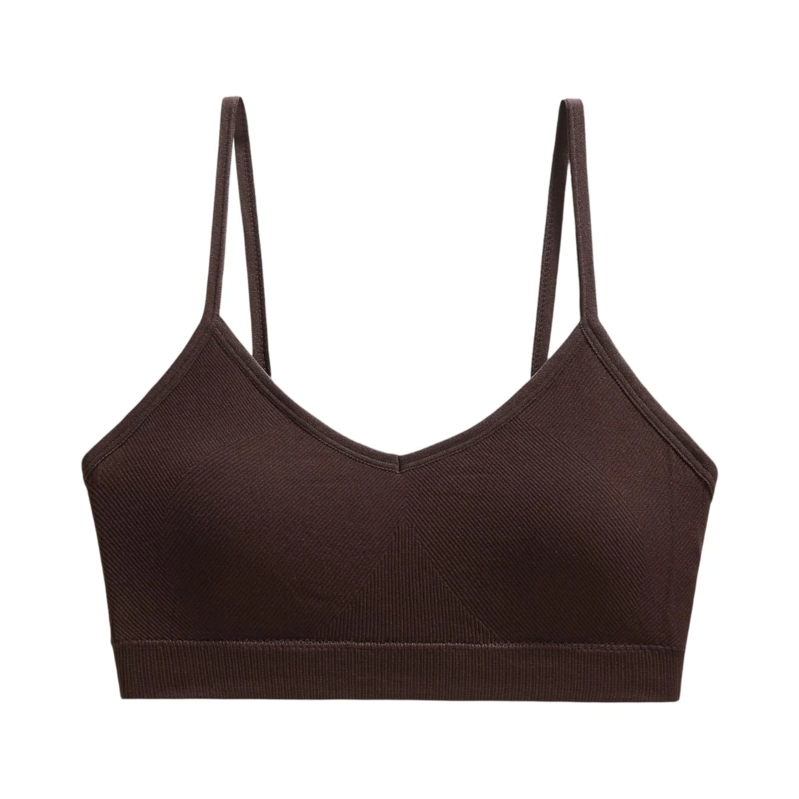 Ladies' Basic Solid Color Workout Yoga Crop Top with Chest Pad Spaghetti Strap Seamless Bralette Wire Free Stretch Camisole Vest