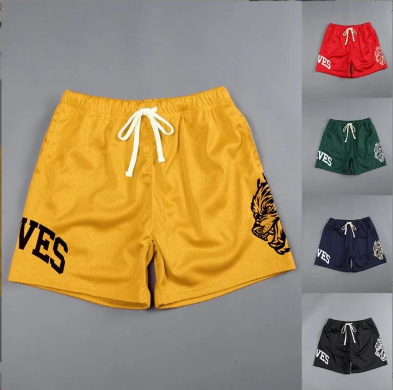 Mens Summer Streetwear Sports Casual Shorts Gym Fitness Mesh Quick Dry Running Beach Basketball Jogger Short Pants Sweatpants