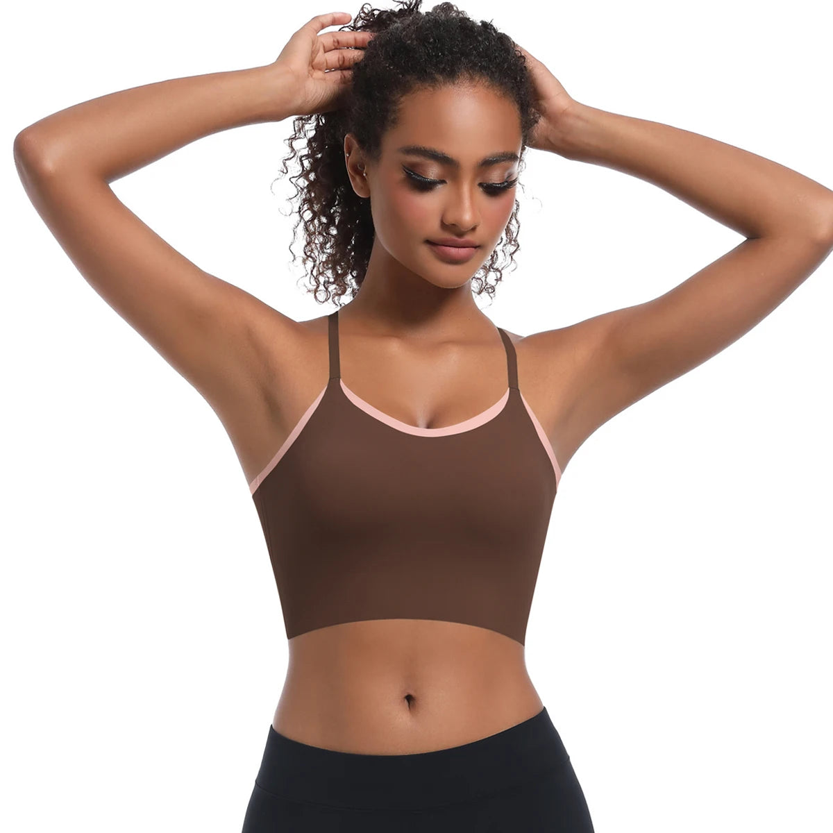 Yoga Bra Women Sports Bra Fitness Yoga Vest Training Gym Yoga Underwear Cross Straps Double Tone Color Running Yoga Tank Top