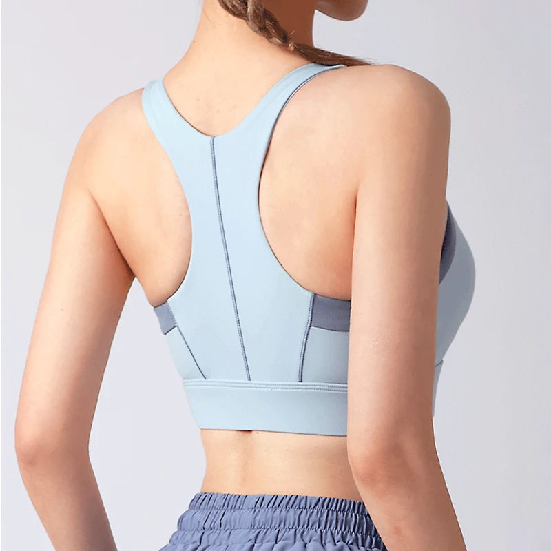 Women's High-Impact Sports Bra Breathable Shockproof Padded Gym Running Fitness Double Layer Seamless Yoga Underwear
