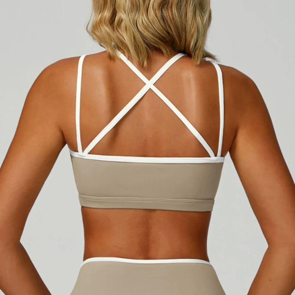 Sports Underwear Yoga Vest Women Yoga Bra Sexy Color Blocking Workout Bra Gym Crop Top For Women Breathable Running Fitness Top