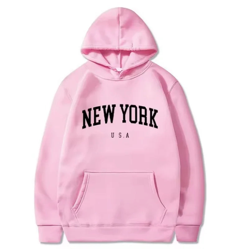 Men's solid color hooded sweatshirt pullover Street hip hop autumn/winter fashion 2024 new sweatshirt loose casual pullover