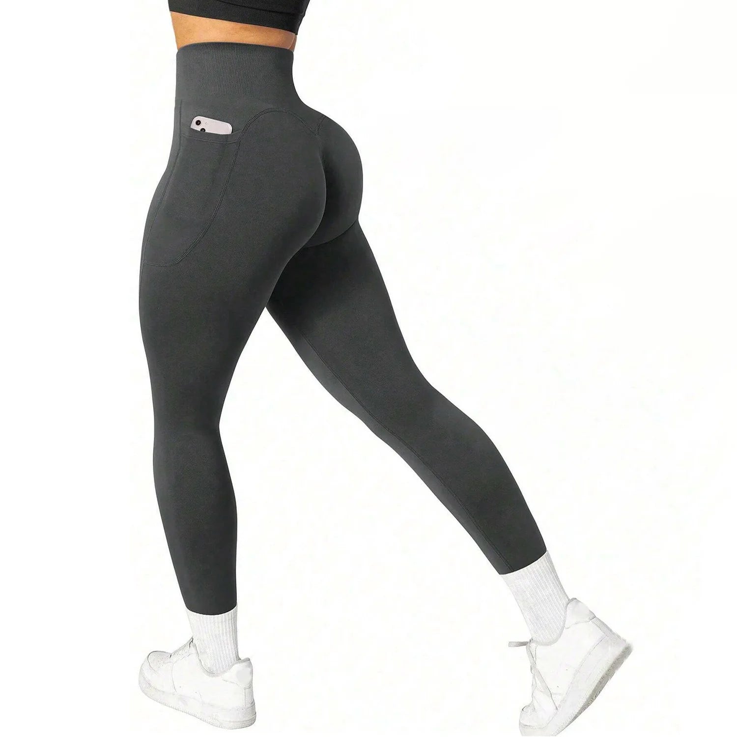 High Waist Yoga Leggings Women Fitness Workout Sport Leggings Sexy Peach Hip Pants  Stretch Double Side Pocket Tight Leggings