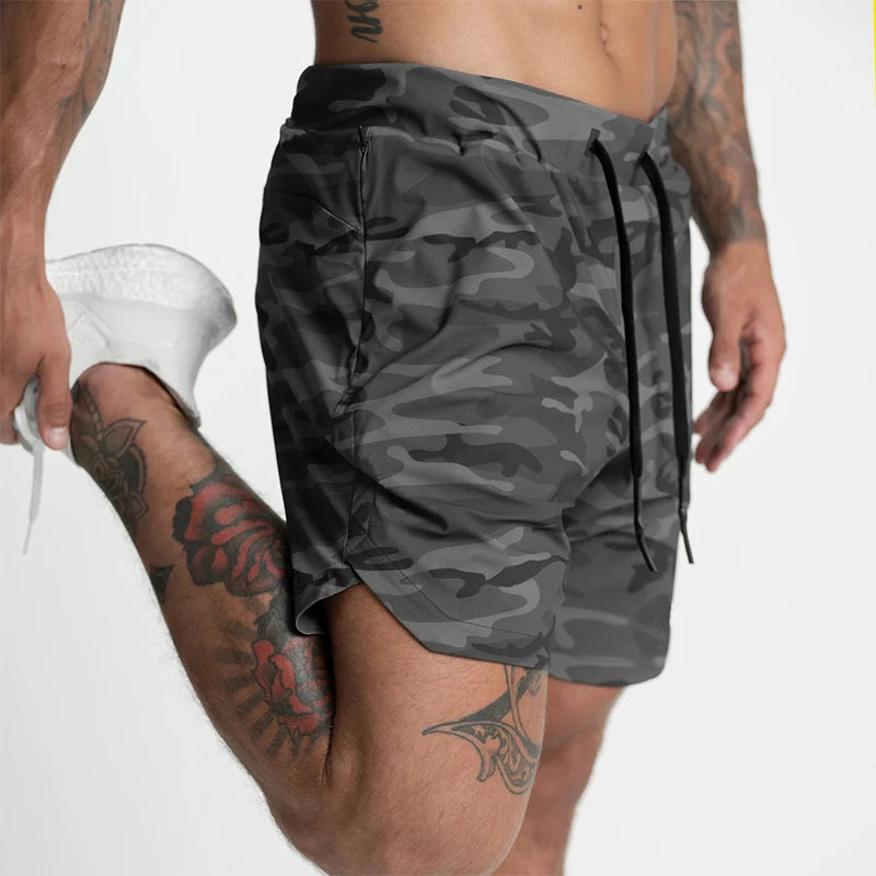 2024 Men's Single-Layer Woven Quick-Drying Solid-Color Shorts for Running, Fitness, and Casual Wear (American Fifth Pant Style)