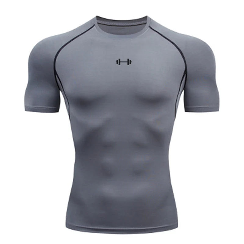 Men Running Compression T-shirt Short Sleeve Sport Tees Gym Fitness Sweatshirt Male Jogging Tracksuit Homme Athletic Shirt Tops
