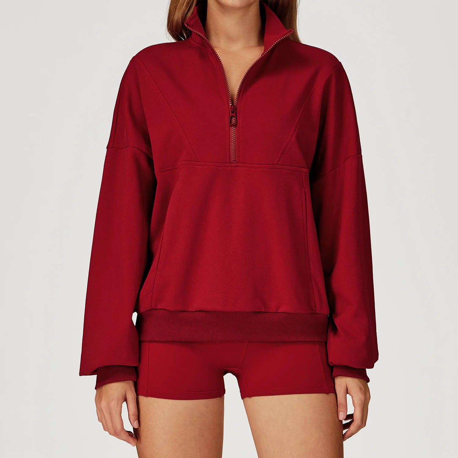 Hearuisavy Sports Jackets Women Gym Workout Tops Relaxed Fit Comfort Windproof Thermal Half-Zip Long Sleeve Fitness Sweatshirts