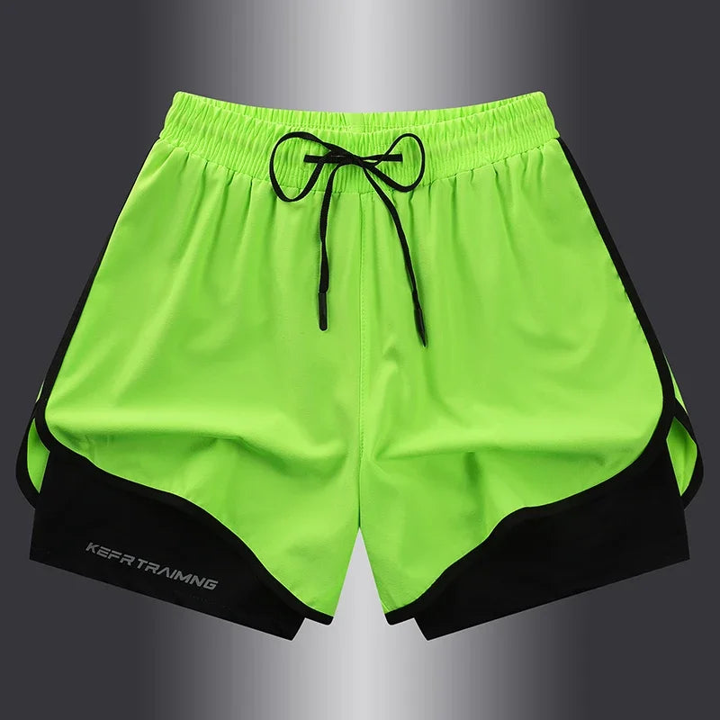 【 S-5XL 】2025 Sports Three Piece Pants Summer Popular Anti glare Double layered Sports Shorts for Men and Women Couples Ru