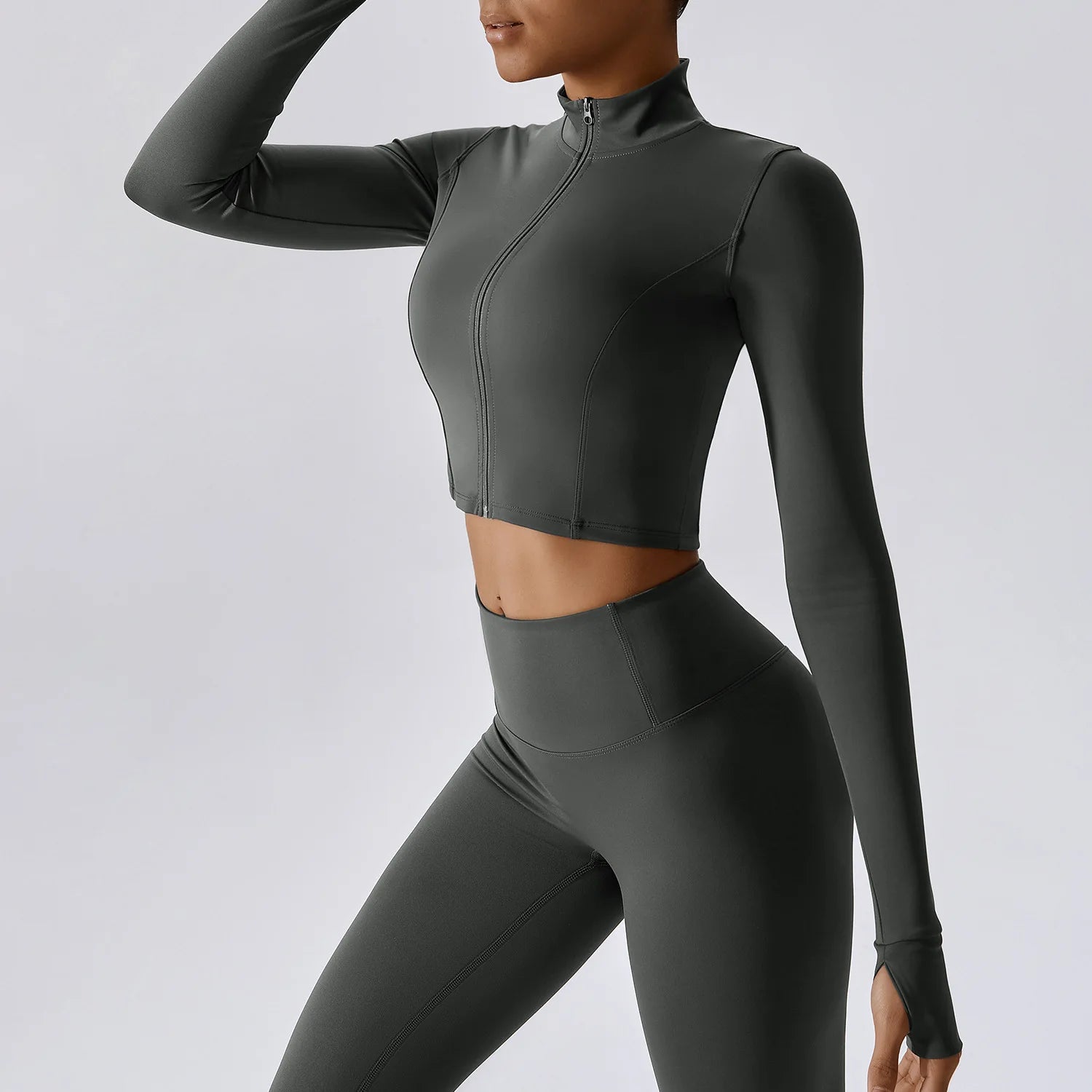 Hearuisavy Autumn Elasticity Yoga Jacket Outdoor Running Sports Jacket Female Gym Zipper Tight Fitting Jacket Women Sportswear