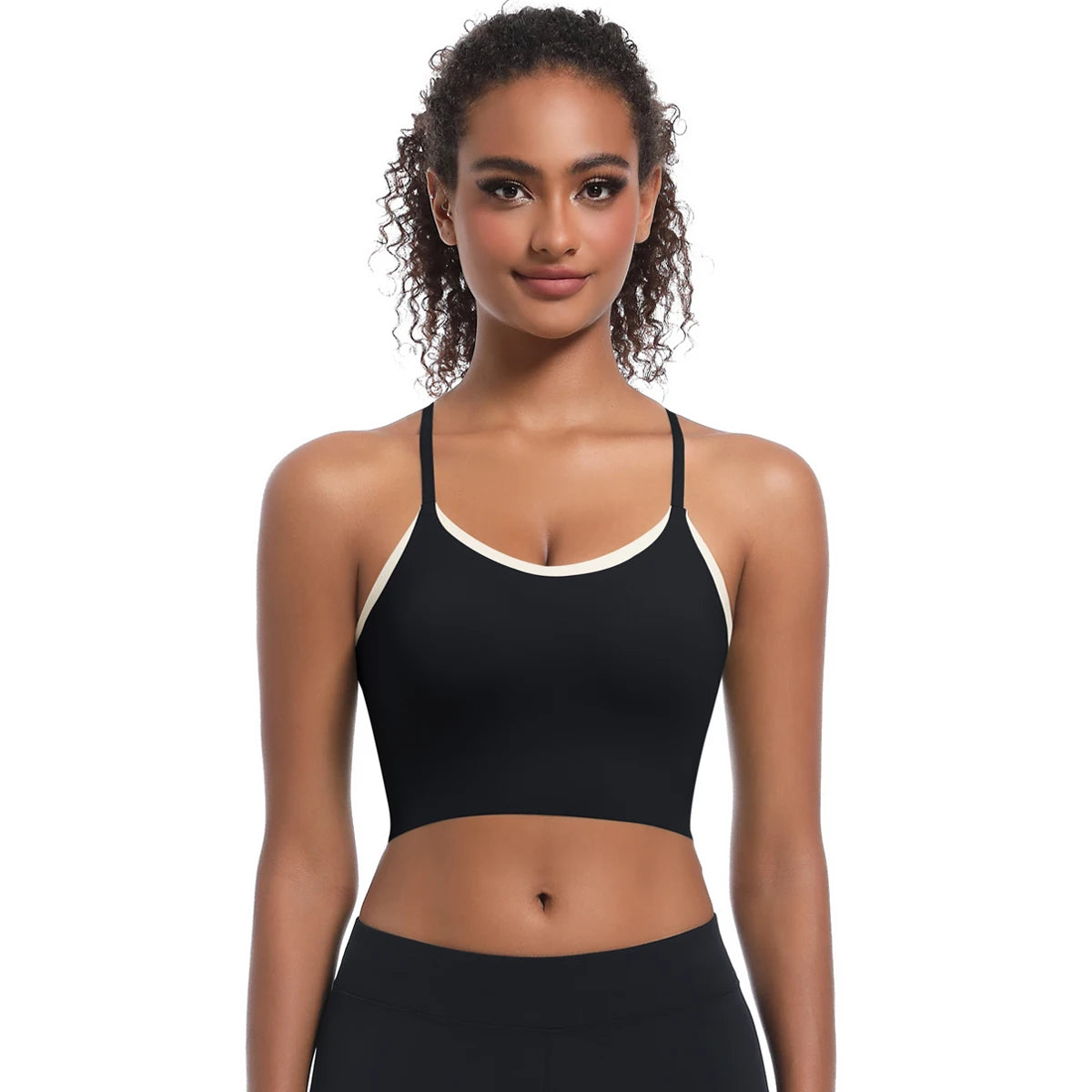 Yoga Bra Women Sports Bra Fitness Yoga Vest Training Gym Yoga Underwear Cross Straps Double Tone Color Running Yoga Tank Top