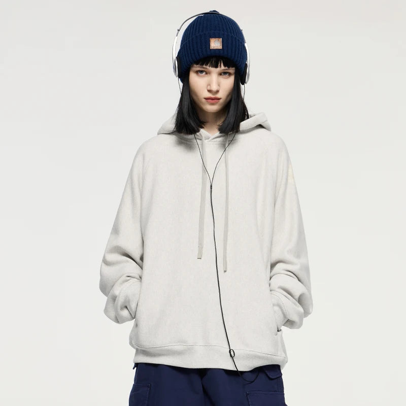 INFLATION Retro Hoodie Unisex Sports Casual Cozy Solid Color Hooded Sweatshirt Oversize Top for Men