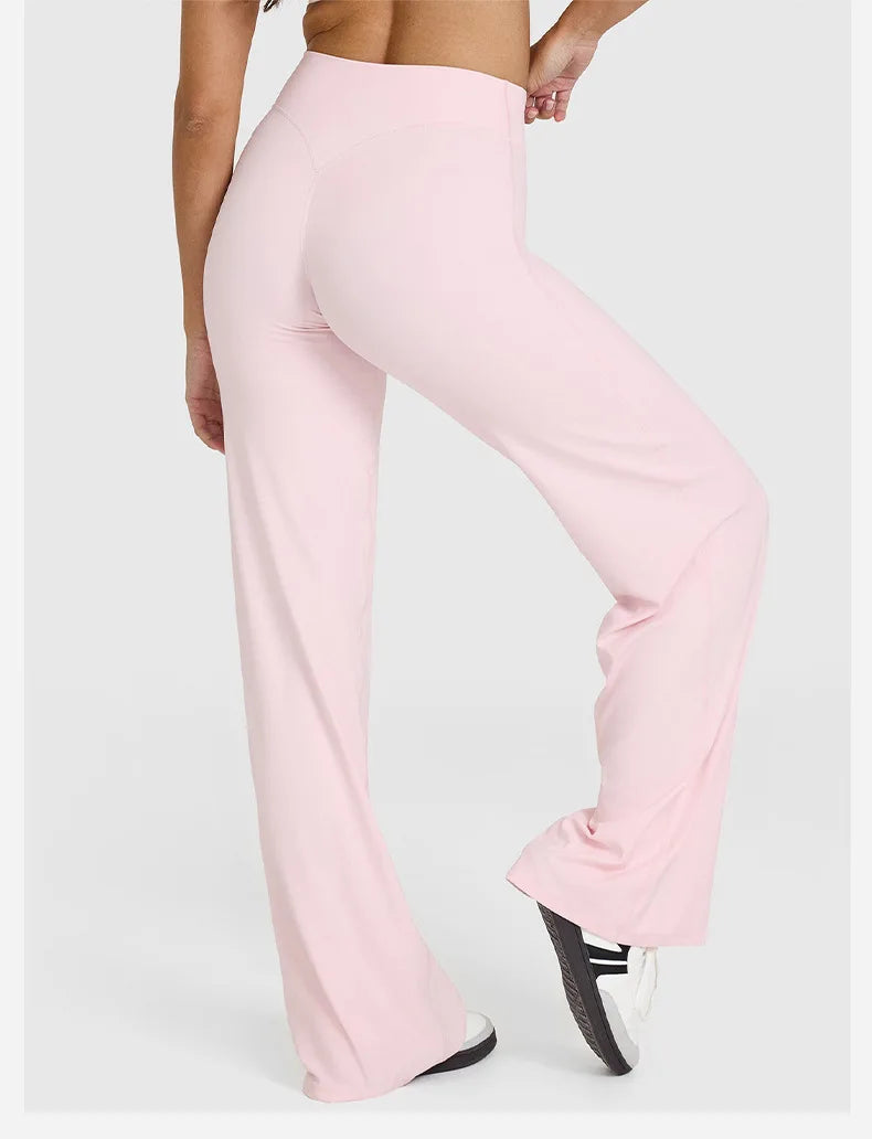 Casual sports fitness straight-leg pants for women soft breathable without awkward leggings ties yoga wide-leg sports pants