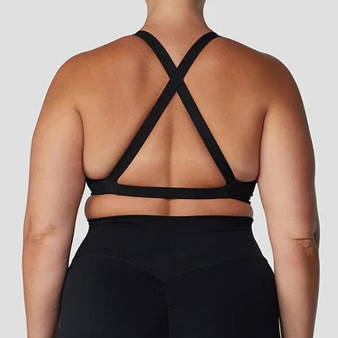SHINBENE Hi Cloud Strappy Cross Back Yoga Bra Padded Fitness Crop Top Sexy Front Twist Sports Bra