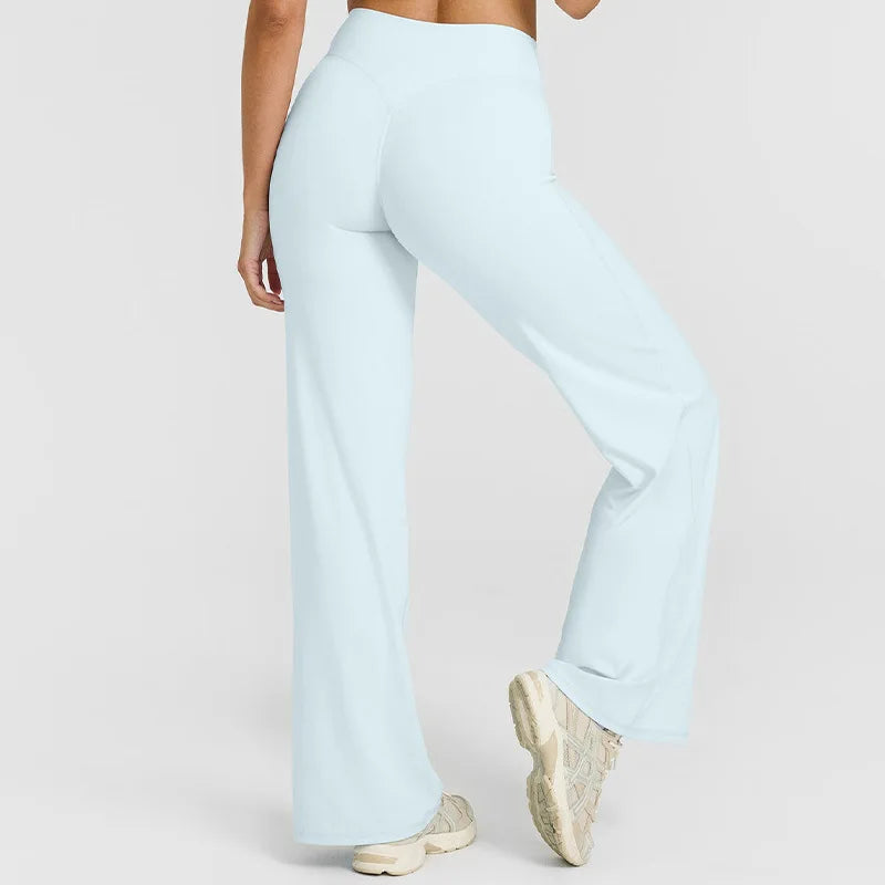 Casual sports fitness straight-leg pants for women soft breathable without awkward leggings ties yoga wide-leg sports pants