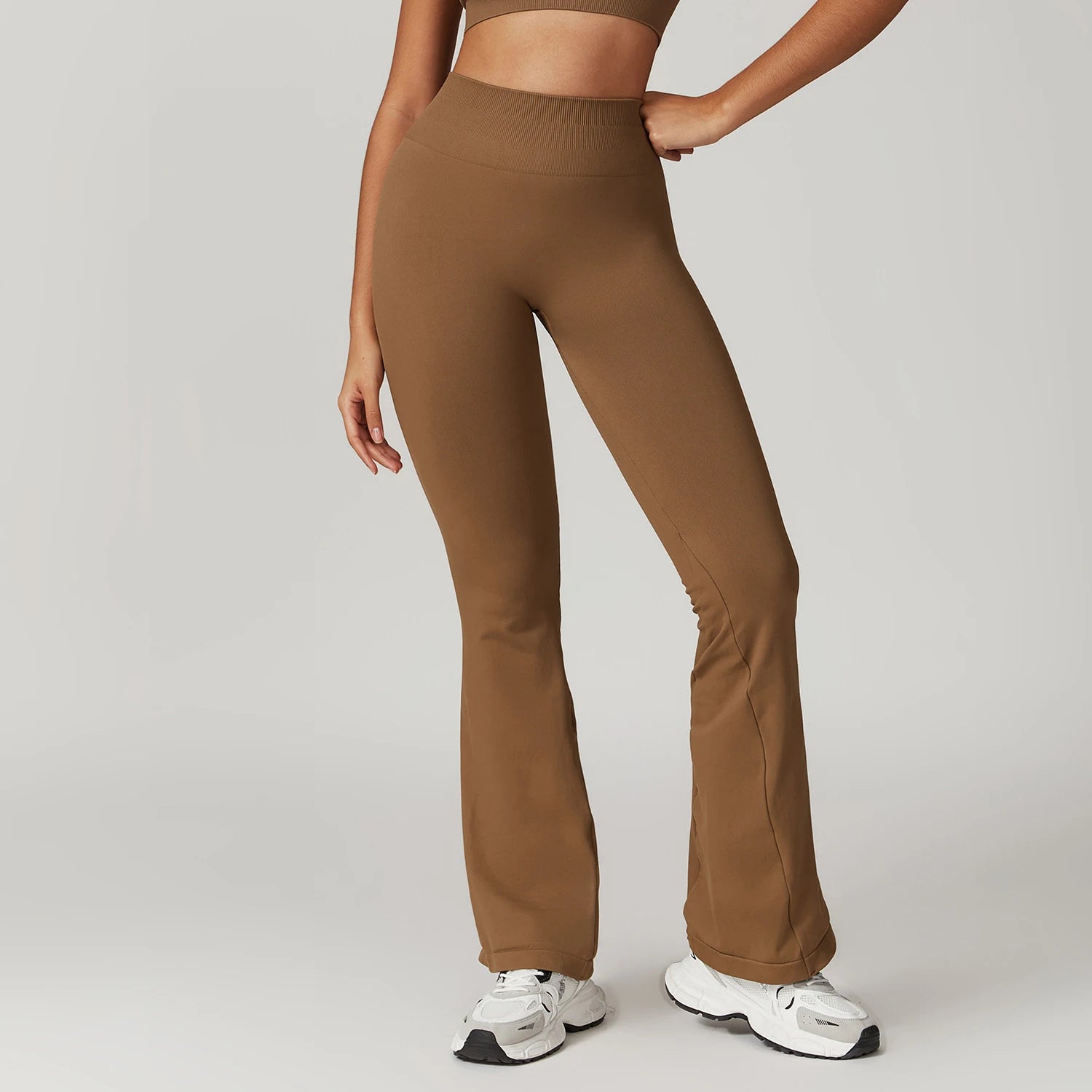 Seamless Flare Leggings Yoga Pants Women Bell-bottoms Yoga Trousers High Waist Fitness Flared Pant Stretch Gym Casual Sports