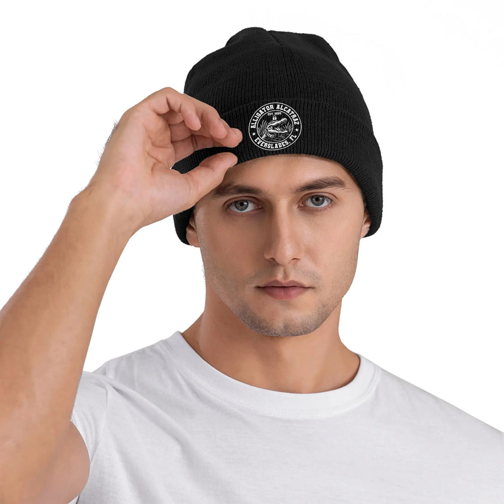 Alligator Alcatraz Beanie Hats Everglades FL Bonnet Hats Men Women Unisex Outdoor Sport Knitted Hat Autumn Winter Warm Caps