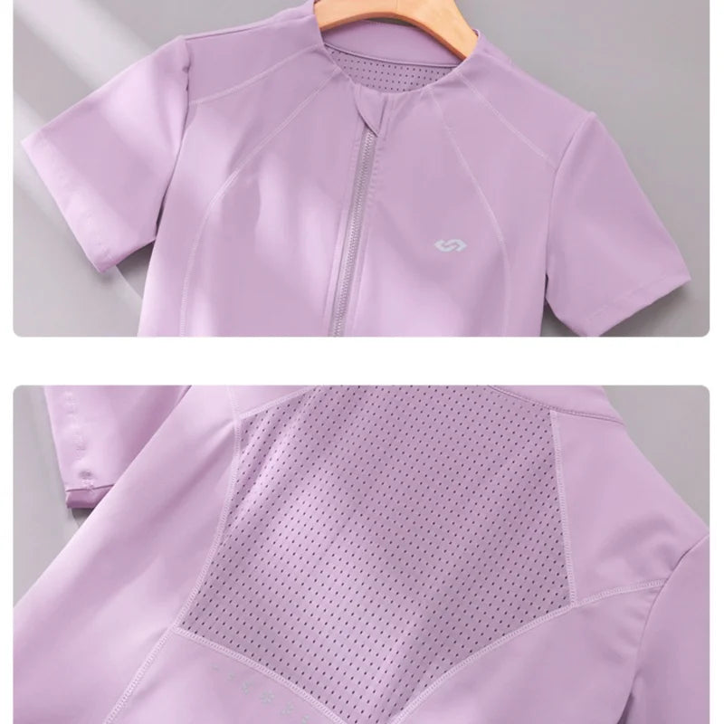 DRUR Summer Running Jacket Women Lightweight Full Zip Breathable Gym Workout Top Fitness Sportswear Slim Fit Yoga Shirt 2025 New