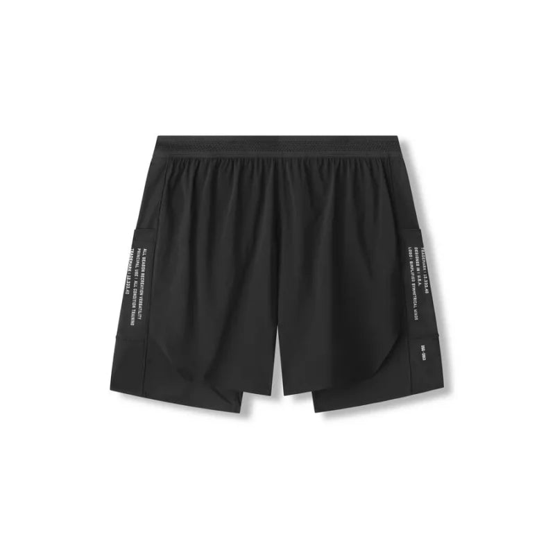 2025 NEW Summer Quick Dry Sports pants Basketball Elastic Double-deck Shorts Men Running Gym Fitness printing Jogger Short Pants