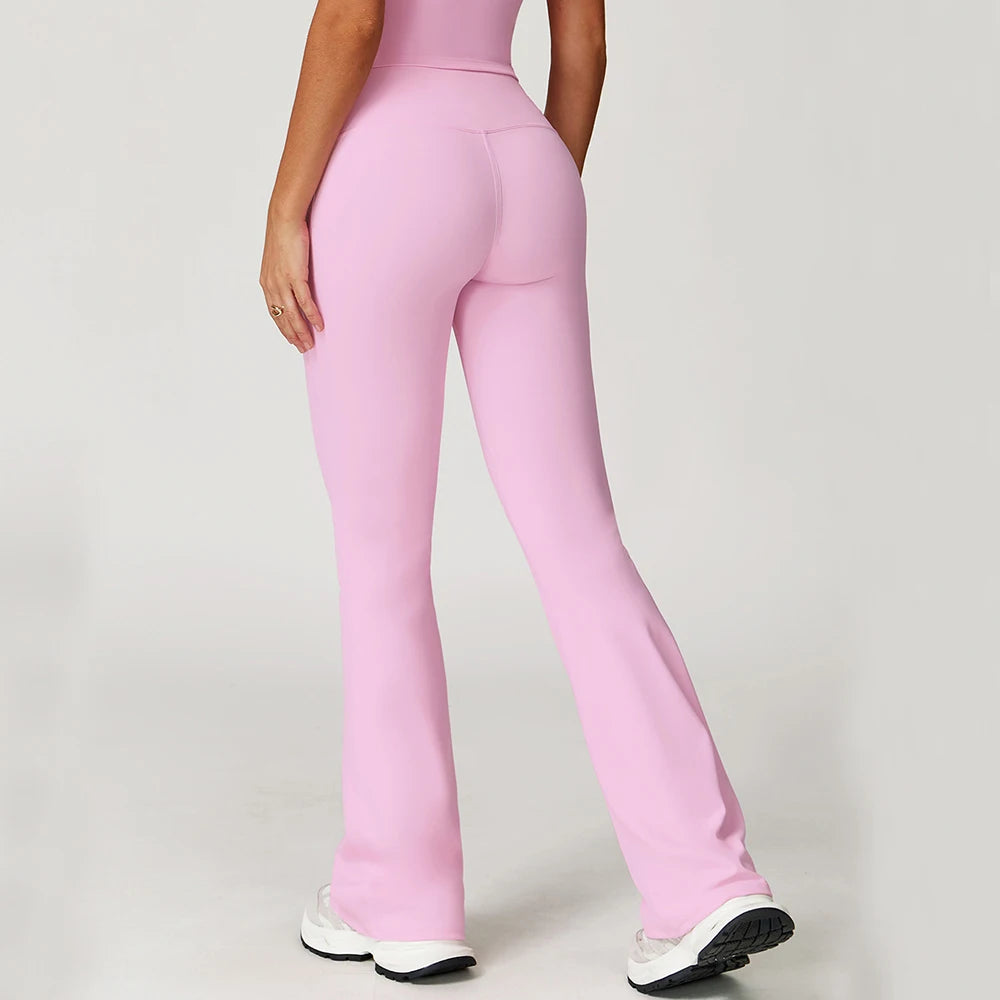 Yoga Flare Leggings Women Fitness Push Up High Waiste Wide Leg Yoga Pants Workout Pants Gym Elastic Tights Exercise Sport Pant