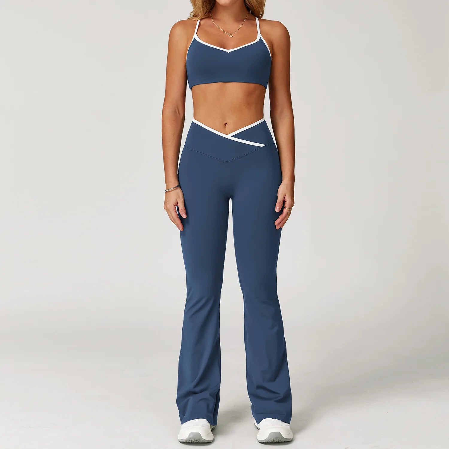 Yoga Set Workout Clothes 2 Pieces Women's Tracksuit Sportswear Gym Clothing High Waist Bell-bottoms Sexy Fitness Bta Sports Suit