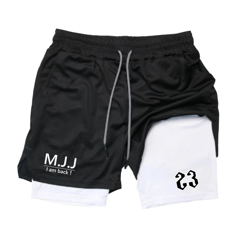 Double-layer Sports Shorts Basketball fitness Bottoms gym workout mesh tight-fitting shorts for men Sportswear 2026 summer