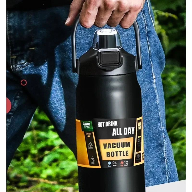 26oz/33oz/40oz/50oz outdoor insulated 304 stainless steel insulated cup vacuum bottle dual drinking method sports water bottle