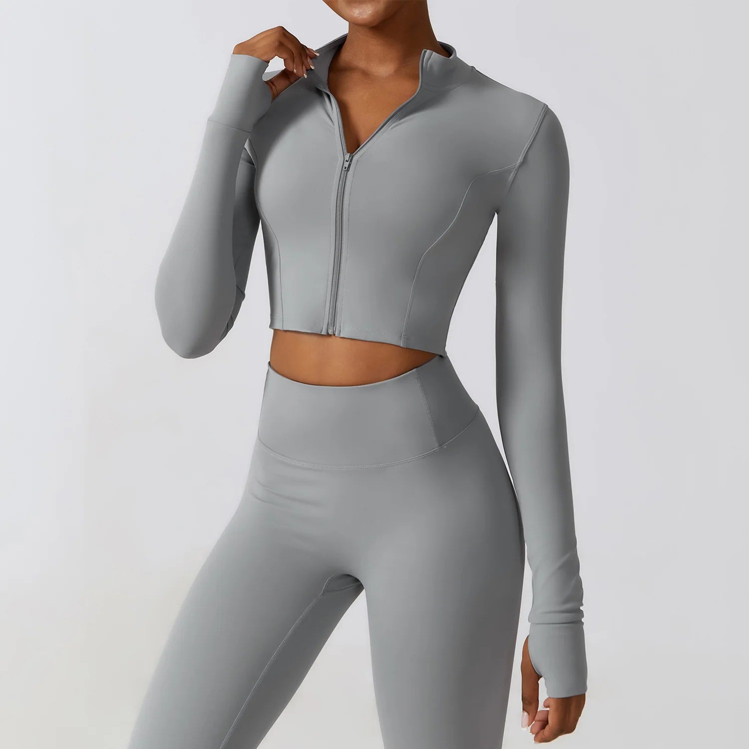Hearuisavy Autumn Elasticity Yoga Jacket Outdoor Running Sports Jacket Female Gym Zipper Tight Fitting Jacket Women Sportswear