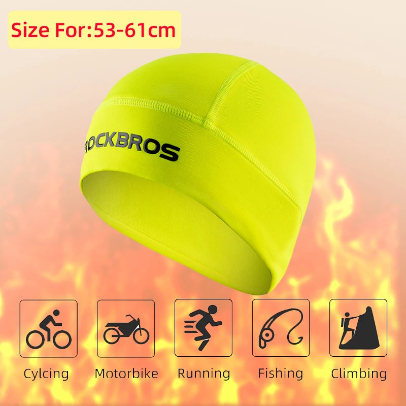 ROCKBROS Winter Cycling Fleece Hats Outdoor Sports Cap Men Winter Warm Head Hat Windproof Skiing Cycling Bicycle Cap Men Hats