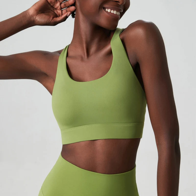 High Impact Fitness Yoga Bra Women Solid Color Buttery Soft Gym Running Top Female Breathable Quick Dry Sports Underwear