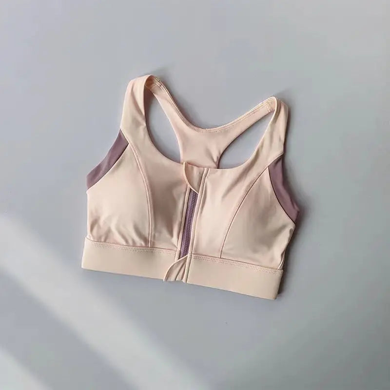 Women's High-Impact Sports Bra Breathable Shockproof Padded Gym Running Fitness Double Layer Seamless Yoga Underwear