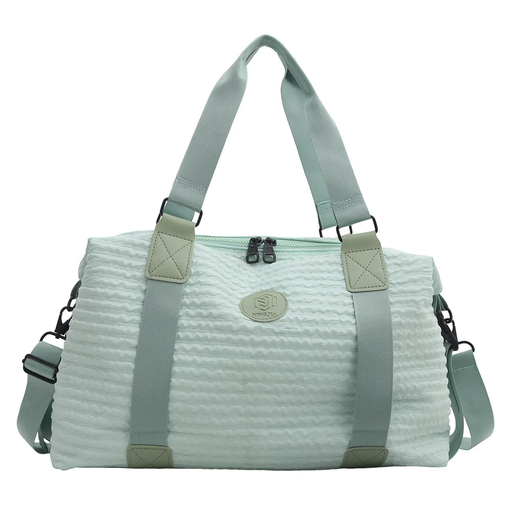 Women Travel Duffel Bag Large Capacity Exercise Shoulder Bag Lightweight Weekender Overnight Bag Outdoor Sports Bag