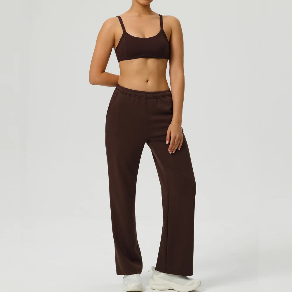 Winter Yoga Set 2PCS Sports Outfits Women Clothes Fitness Tracksuit Gym Workout Long Sleeved Female Bra Yoga Suit Sportswear