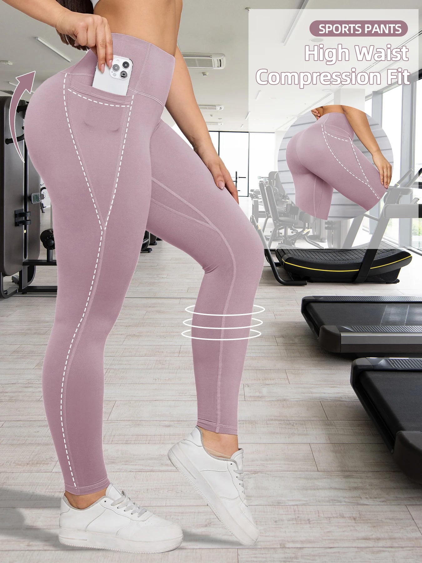 Women's Pocket Yoga Leggings High Waist And Hip Lifting Sports And Fitness Quick Dry Jogging Casual Female Workout Pants