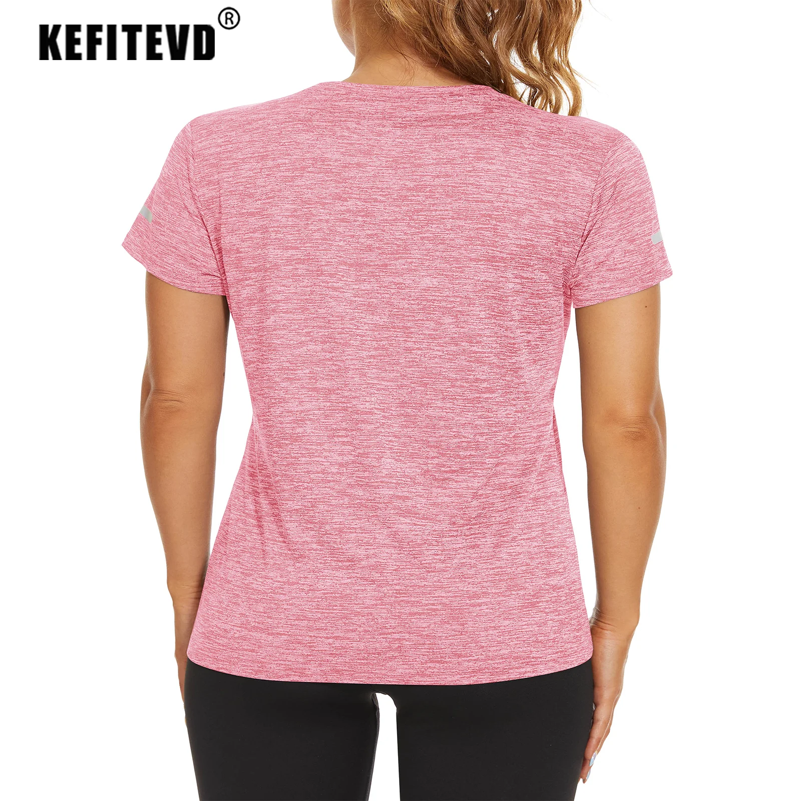 KEFITEVD Short Sleeve T-Shirt Quick Dry Athletic Shirts Women's Casual Workout Gym Yoga Shirt Training Running Jogging T Shirt