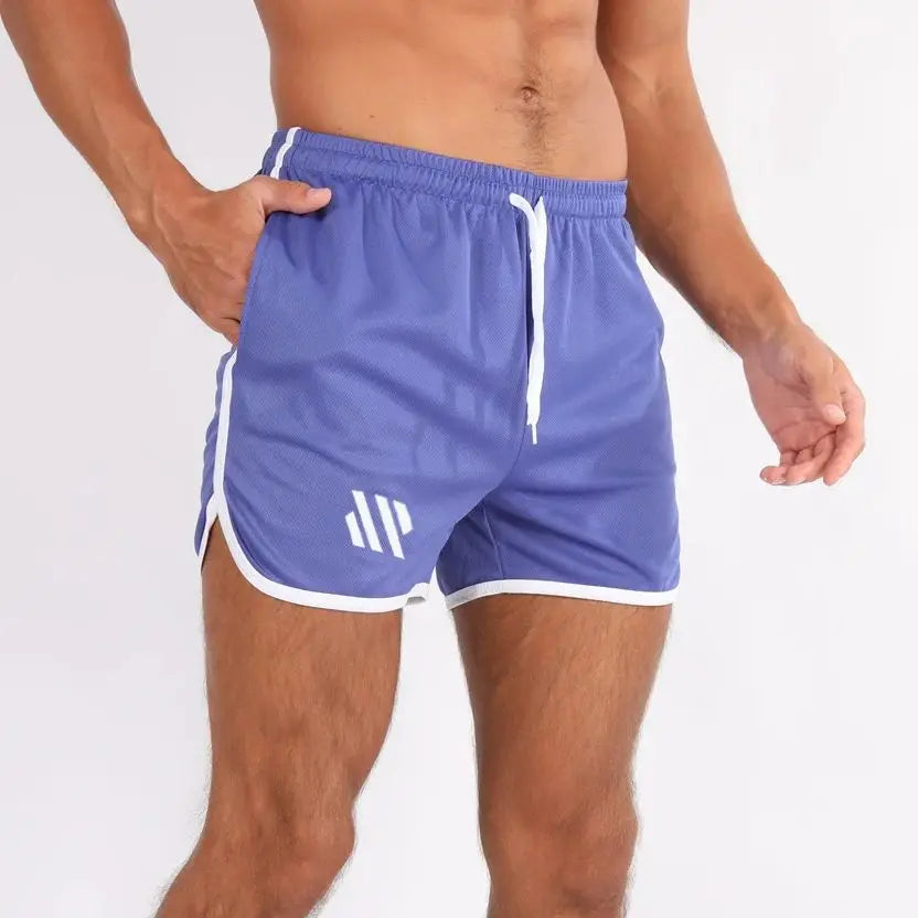 New Running Mesh Fitness Sport Men's Quick Drying Shorts Casual Breathable Training Tight Squat Three-Quarter Pants Summer