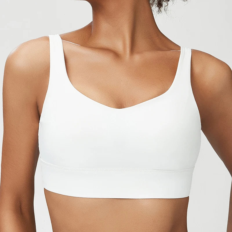 Women High Impact Fitness Yoga Bra Solid Color Sexy Back Ajustable Sports Underwear Breathable Gym Running Top With Cesht Pads