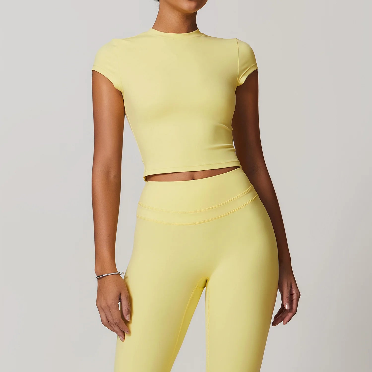 Women Yoga Top Sports T Shirts Fitness Clothes Short Sleeve Yoga Shirt Gym Top Running Workout Sports Underwear Push Up Crop Top