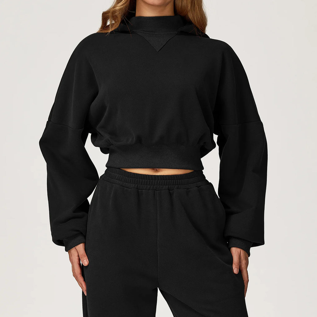 Long Sleeved Hooded Sweatshirt Winter Casual Loose Jacket Women's Long Sleeved Outdoor Running and Fitness Sportswear